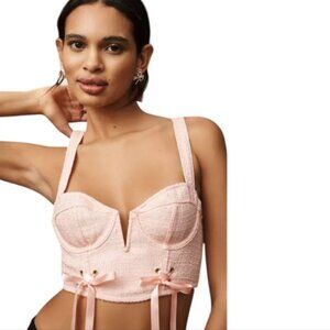 Brand New By Anthropologie Tweed Corset Bra Top